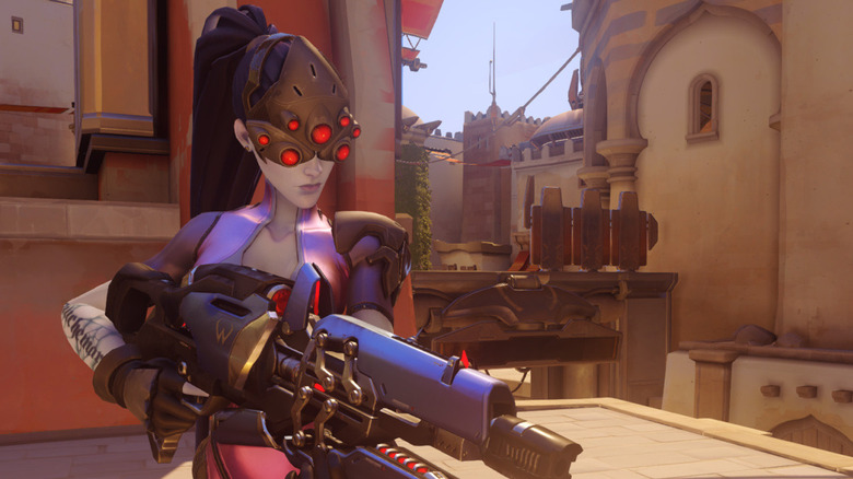 Widowmaker holding a rifle