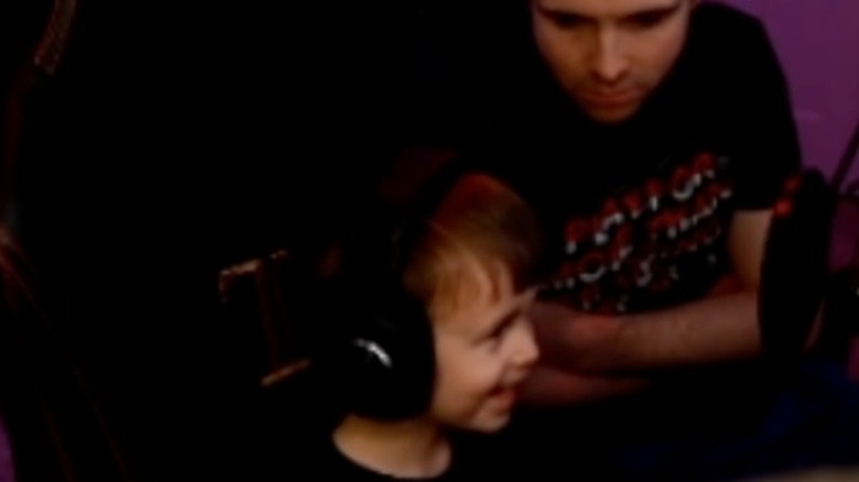 DrLupo and son, Charlie, playing Minecraft Dungeons