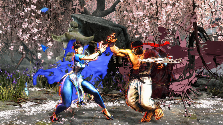 SF6 Chun Li and Ryu fighting