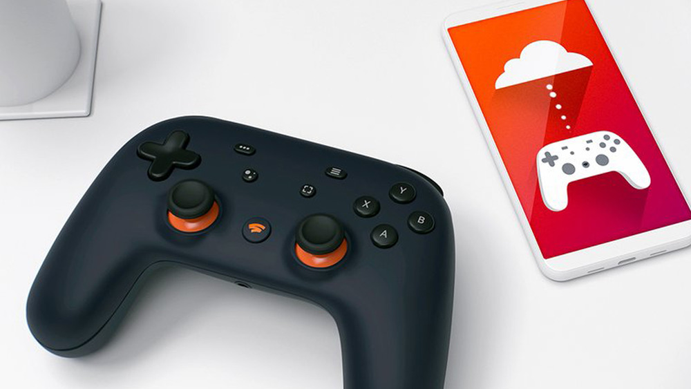 Google Stadia Controller with Smartphone