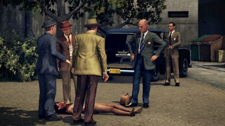 Cole Phelps investigating a body
