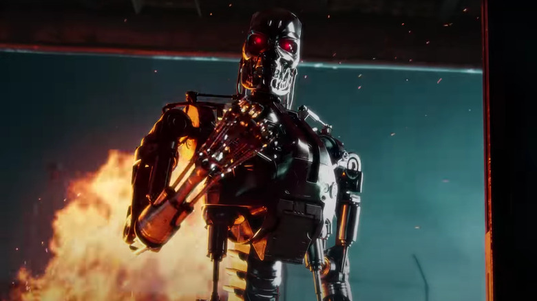 T-800 Endoskeleton with fire