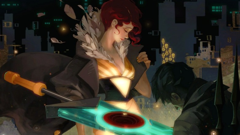 A gameplay screenshot from Transistor