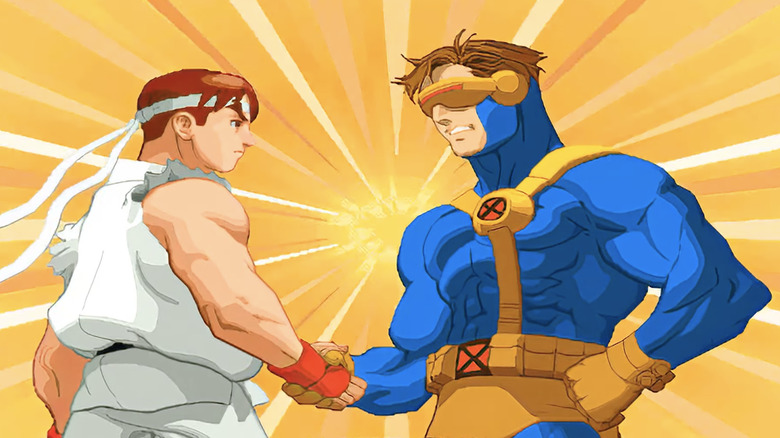 Ryu and Cyclops handshake