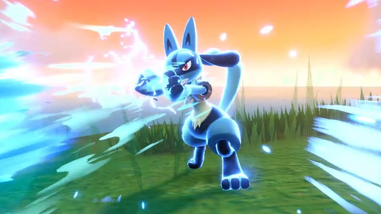 Lucario attacking