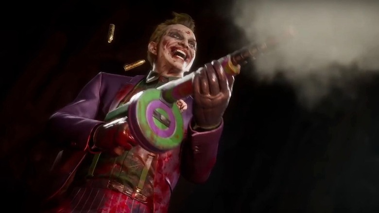 Joker firing a machine gun