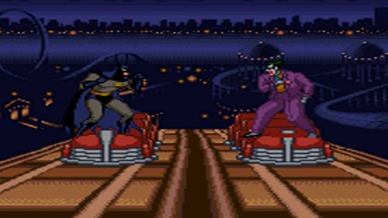 Batman fighting Joker on ride