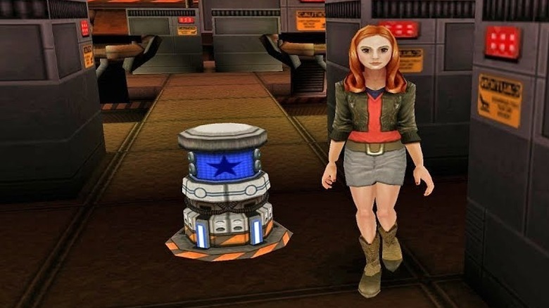 Amy Pond running towards the camera
