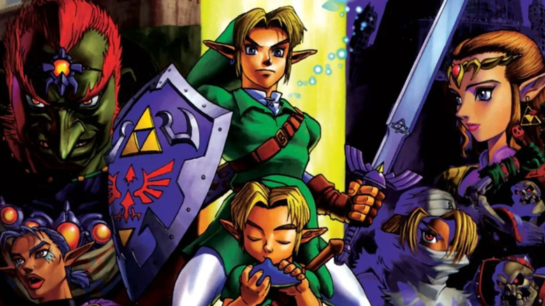Link with the cast of Ocarina of Time