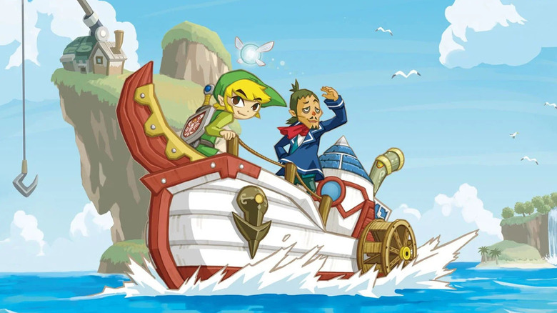 Link on boat in Phantom Hourglass