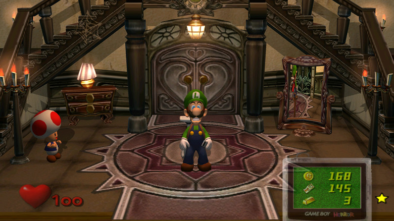 Luigi enters the mansion