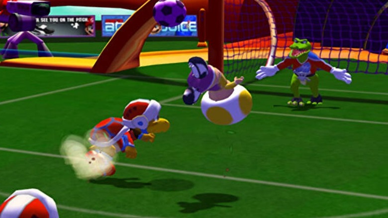 Super Mario Strikers toad flip