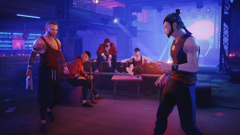 Yang getting ready to fight in a club