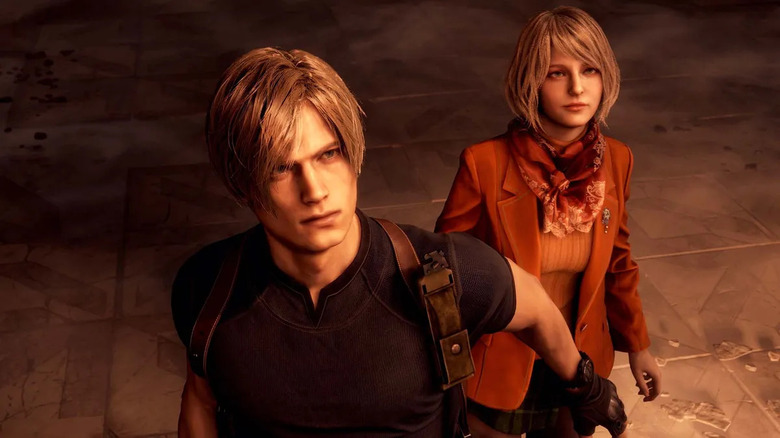 Leon standing in front of Ashley