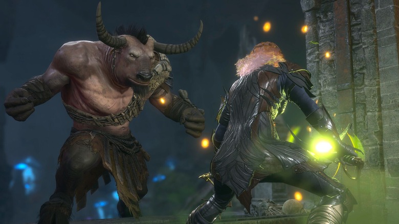 Mage fights minotaur