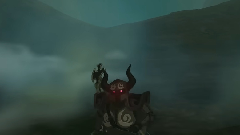 Link in dark armor near the Depths