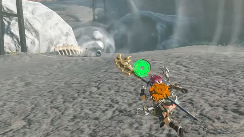 Link running at a rock octorok
