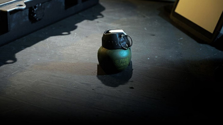 Frag grenade sitting on table