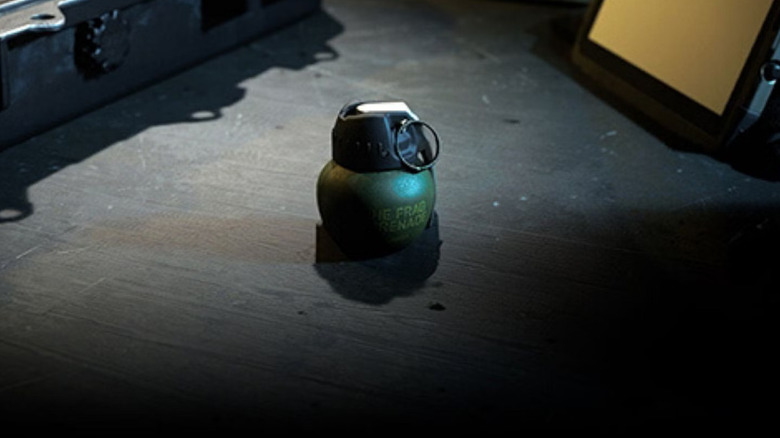 Frag grenade sitting on a table
