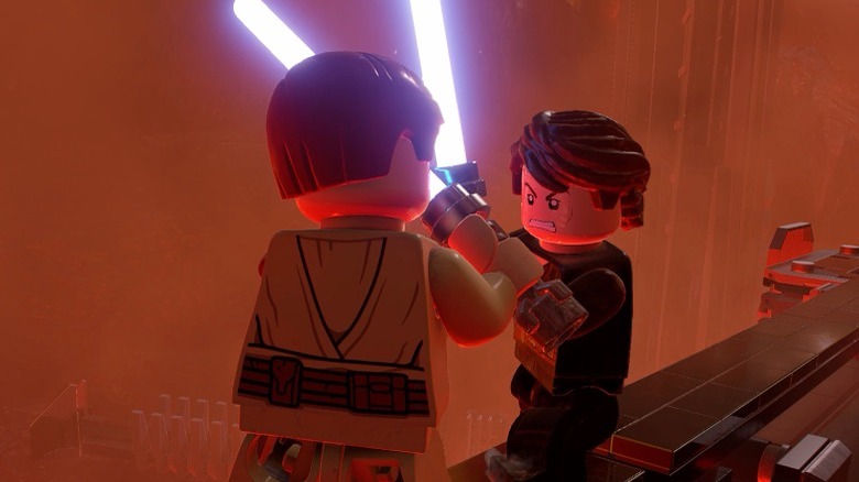 Lego Obi-Wan and Anakin fighting