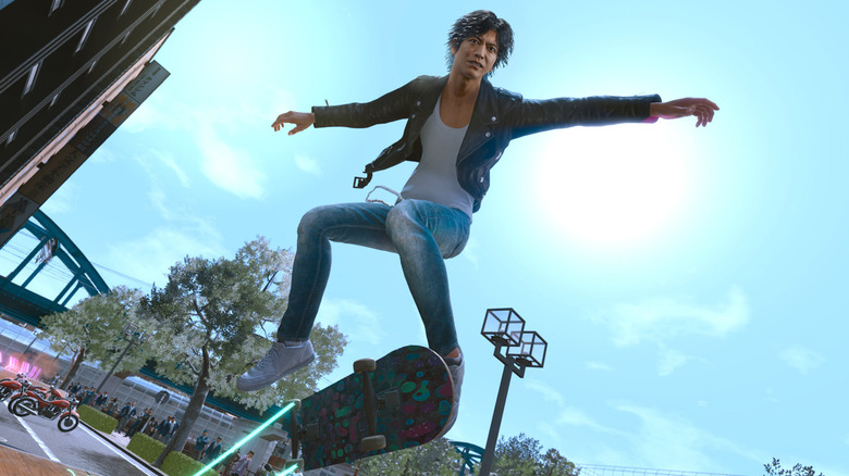 Lost Judgement Yagami Skateboard Kickflip