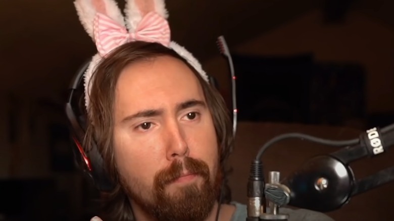 Asmongold wearing bunny ears