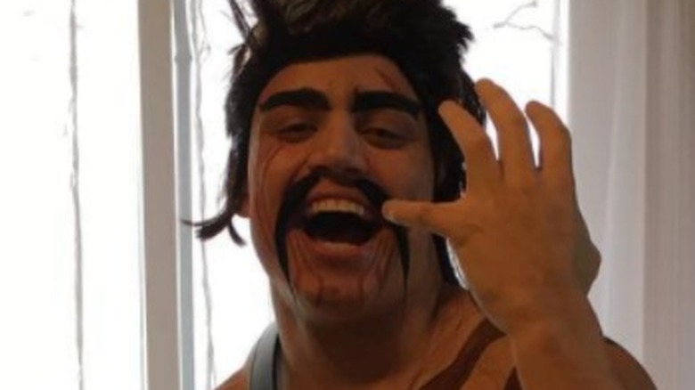 tyler1 cosplaying as Draven from League of Legends