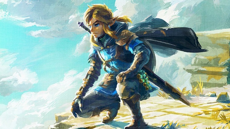 Link sitting on a clifftop