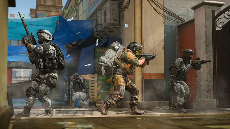 Operators clearing an alley