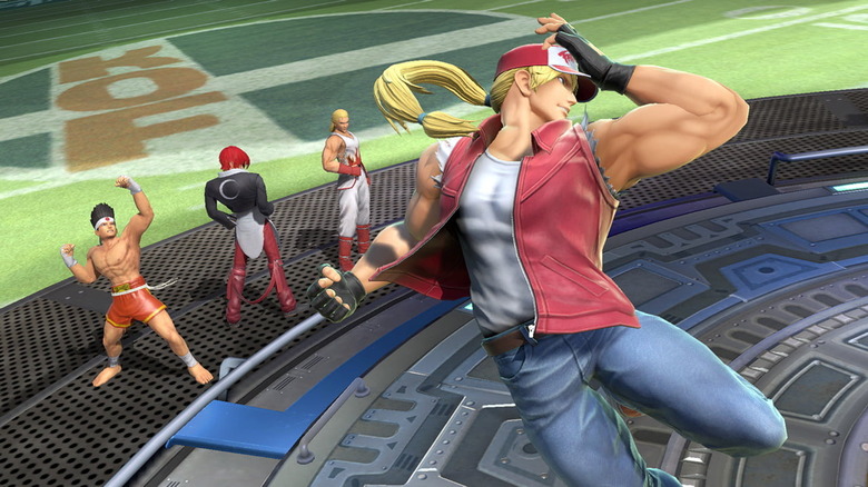 Terry Bogard fighting on snk stage