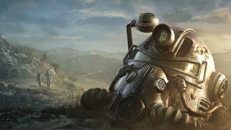 A fallen helmet from Fallout 4