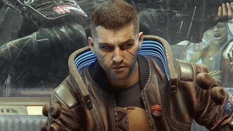 Cyberpunk 2077 male V on subway