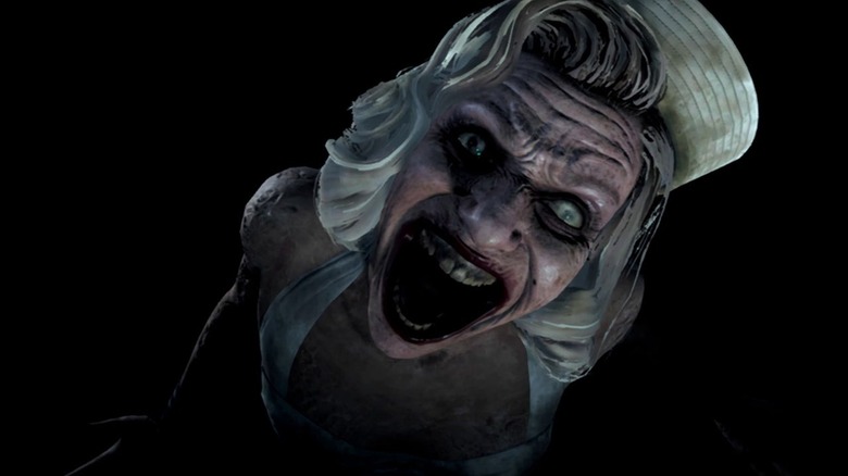 Scary nurse screaming