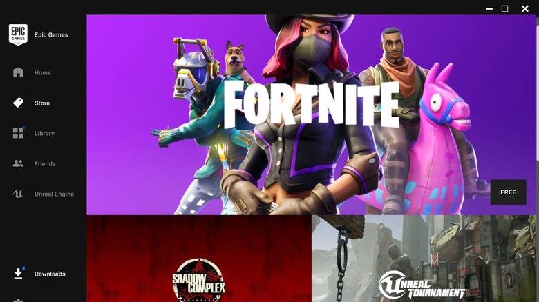 Epic Games Store front page