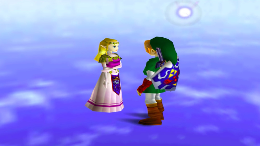 Link and Zelda talk after defeating Ganondorf