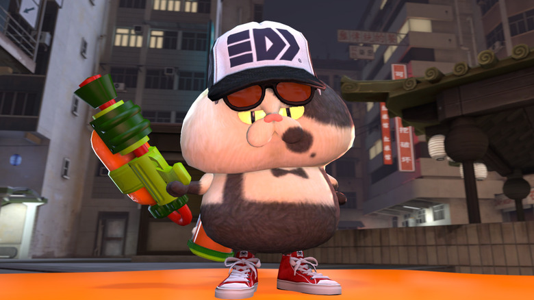 Splatoon Judd with hat and gun