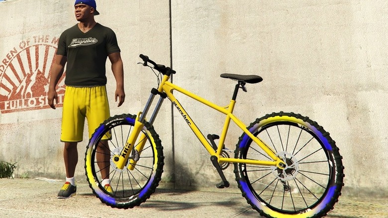 GTA Online Franklin and bicycle