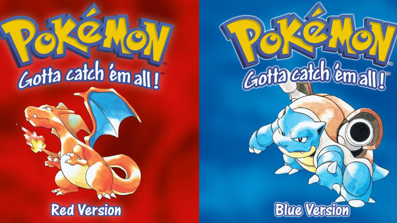 Promotional cover art for "Pokémon Red" & "Pokémon Blue"