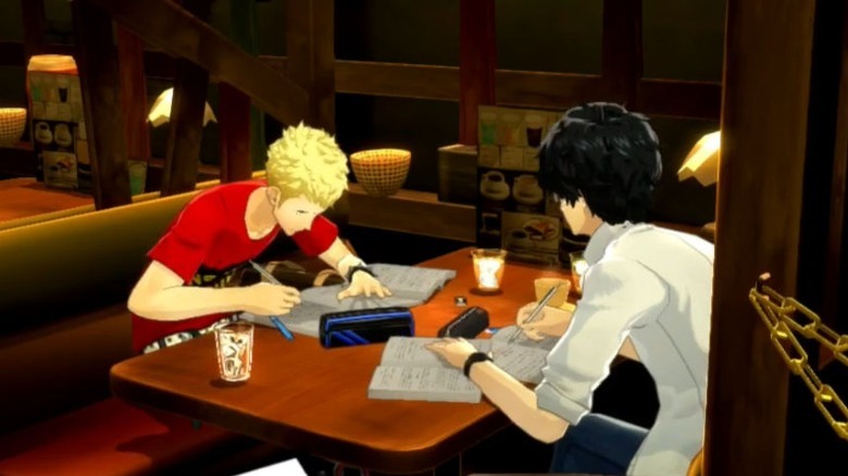 Ryuji and Joker studying