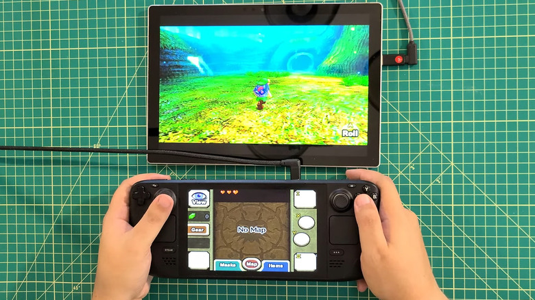 Steam Deck emulating Majora's Mask on a tablet