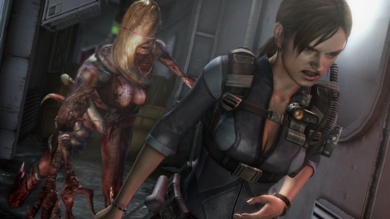 Jill Valentine running from monster