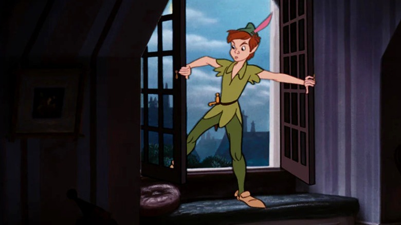Peter Pan enters through window