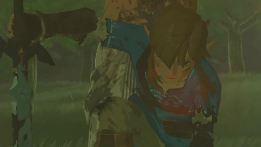 Link struggling to stand after being wounded