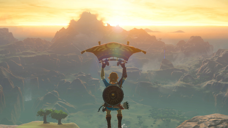 Link flying in Breath of the Wild