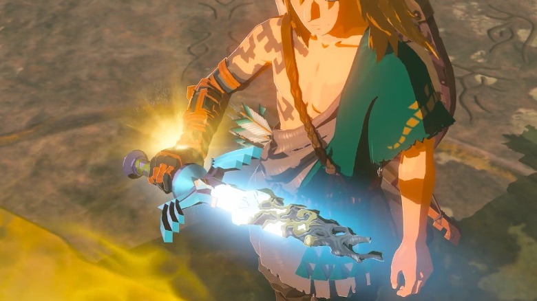 Link holding broken Master Sword