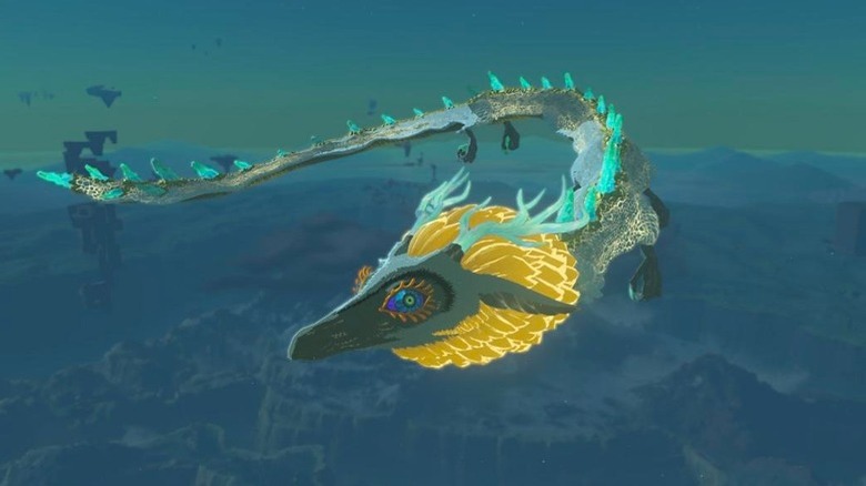 Dragon floating above Hyrule