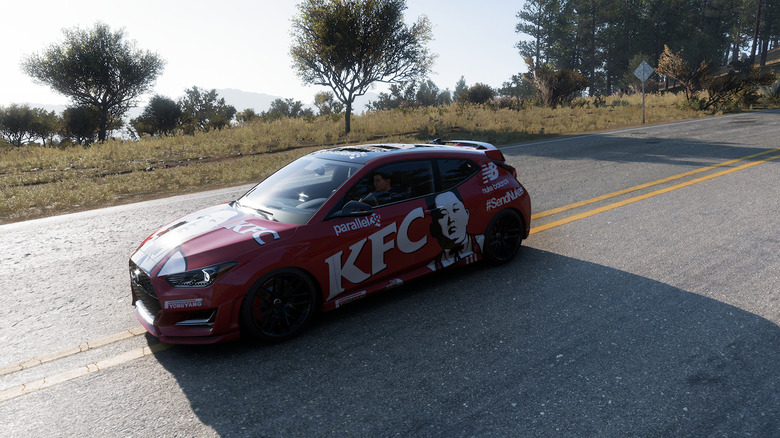 Car with KFC ad skin 