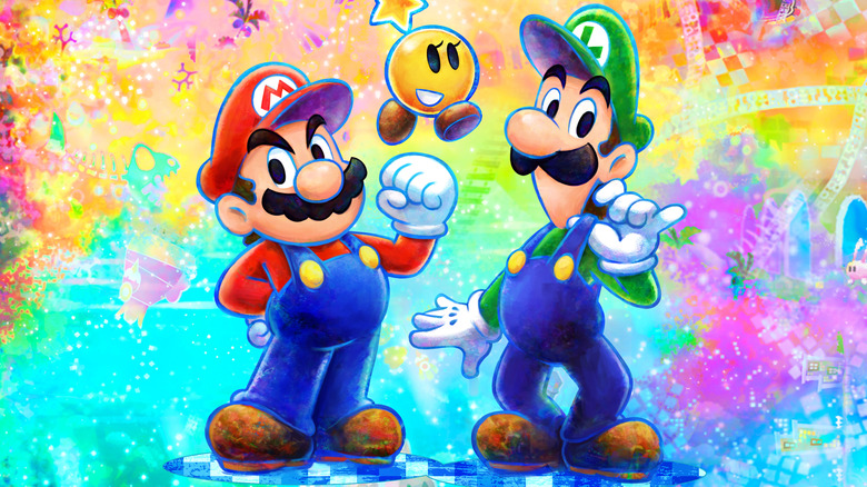 Mario, Luigi, and Starlow standing