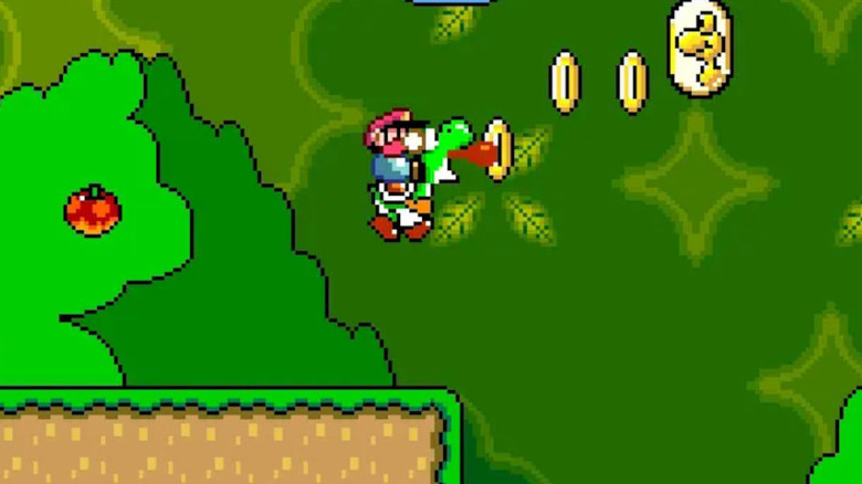 Super Mario World Mario riding Yoshi