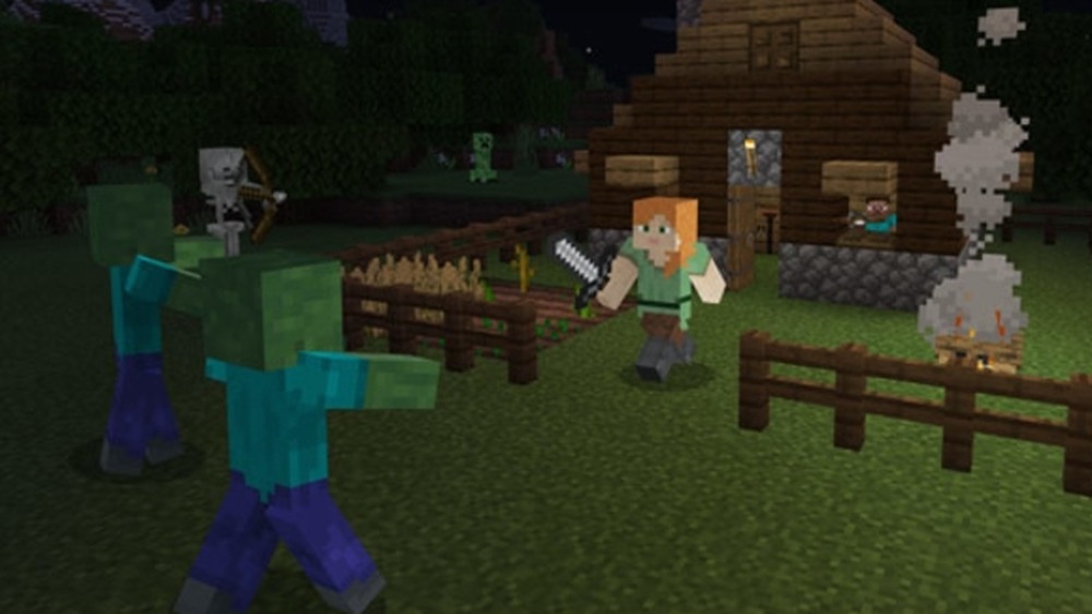 Minecraft fighting enemies